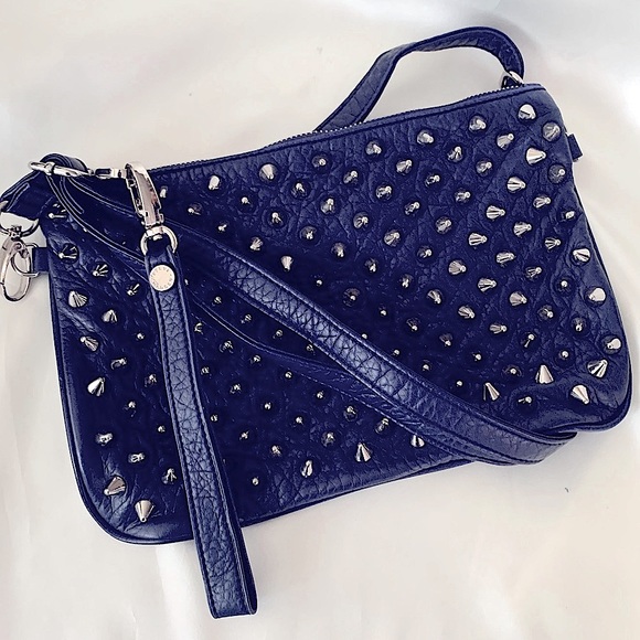 Steve Madden Bgalaxie Studded Wristlet Shoulder Bags Crossbody Blue - Picture 1 of 12